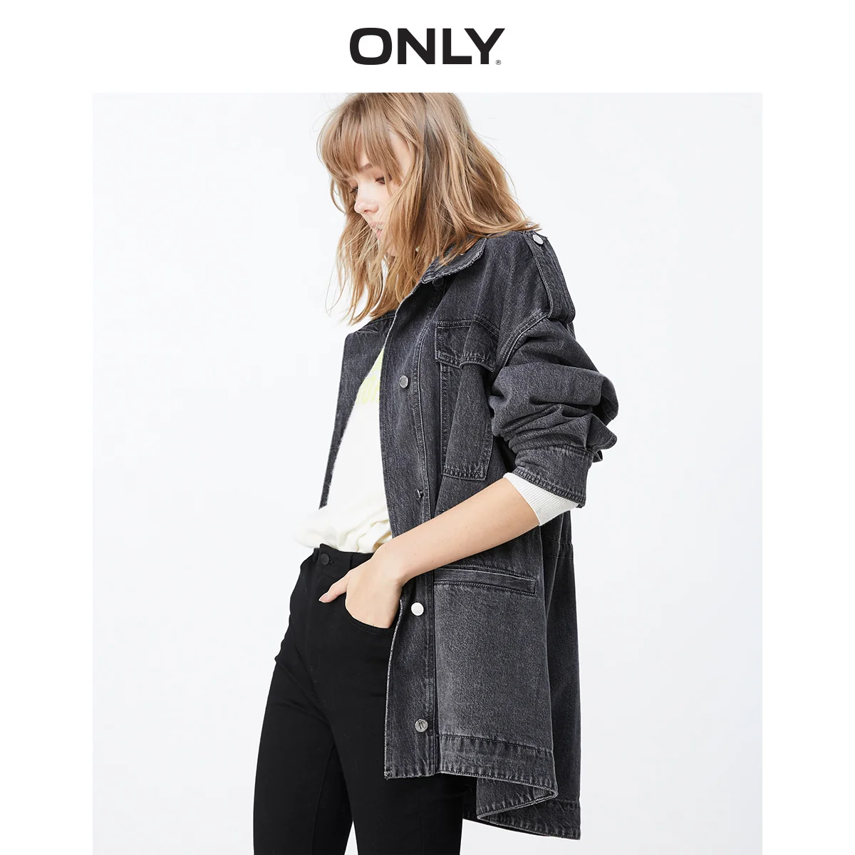 price cut  Women's Loose Fit Denim Jacket  119354539