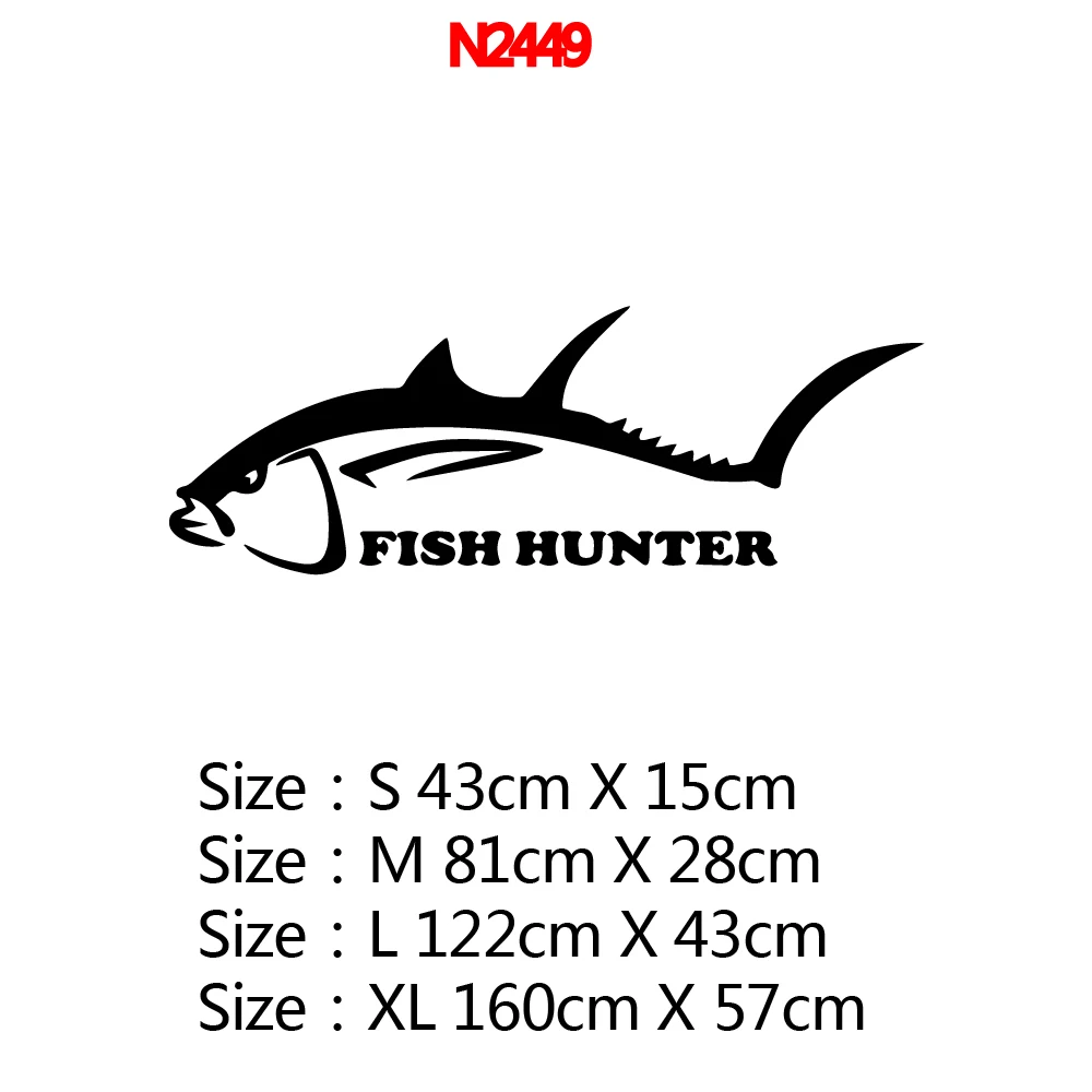 Large Fishing Hunter Vinyl Stickers For Boat Decor Decal Bucket Tackle Shop  Fishhook Sticker Fish Tank Boat Box Ship Vinyl