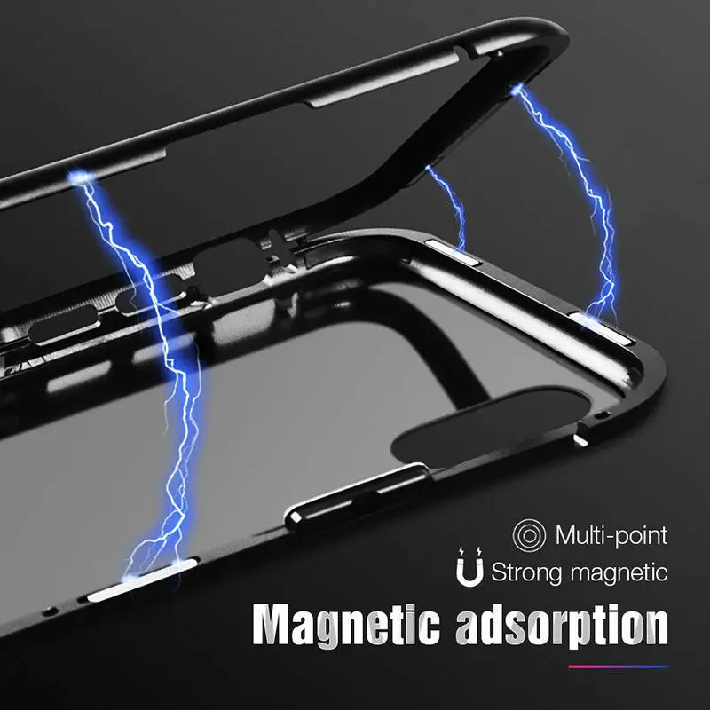 Металлический магнитный адсорбционный стеклянный чехол для huawei Honor 20 10 Lite Pro 8X Y5 P Smart Z чехол для телефона чехол