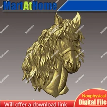 Modelo 3d stl cabeça de cavalo para cnc roteador gravura & 3d impressão alívio apoio zbrush artcam aspire cut3d