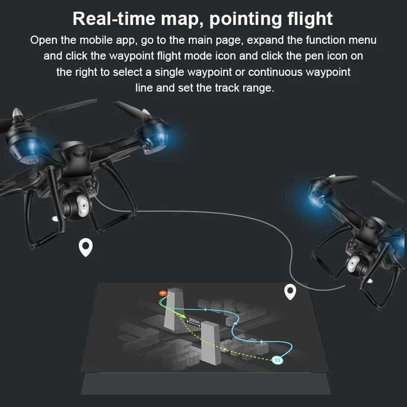 

High Quality 1 Pcs Quadcopter RC Drone Headless Mode 2.4Ghz HD Lens Wifi Altitude Hold LED Night Light