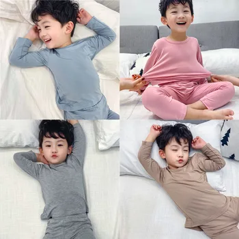 

2020 New Boys Girls Cotton Fitted Pajamas Set Children Pyjamas Baby Long Sleeve Tops And Pants Sets Clothes Kids Sleepwear