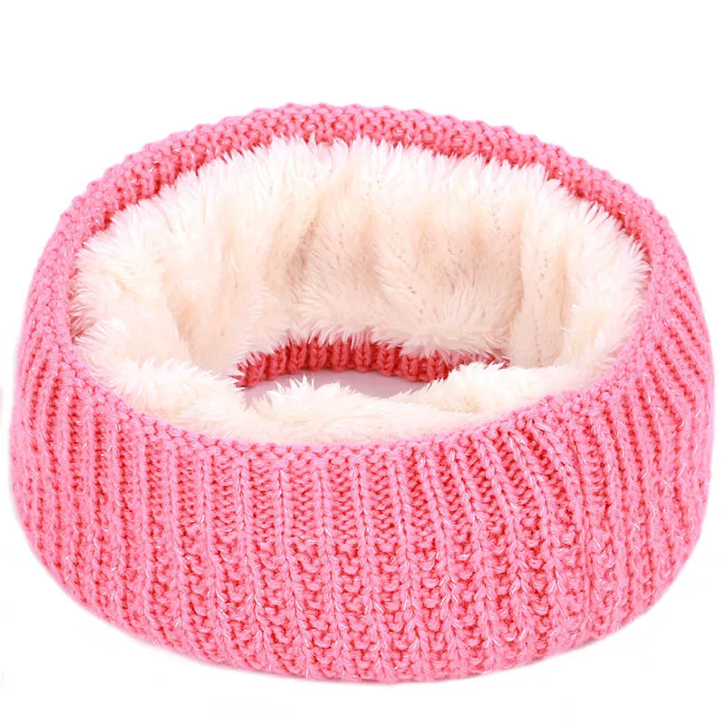 Розовый Men's Hat Girls Hat Collar Children's Winter Warm Hat - Цвет: Розовый