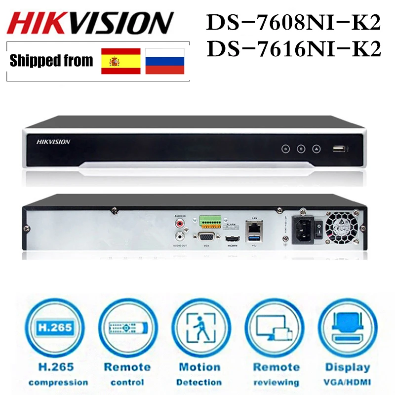 Hikvision DS-7608NI-K2 DS-7616NI-K2 8CH 16CH 4K H.265 NVR Сетевой Видео Регистраторы