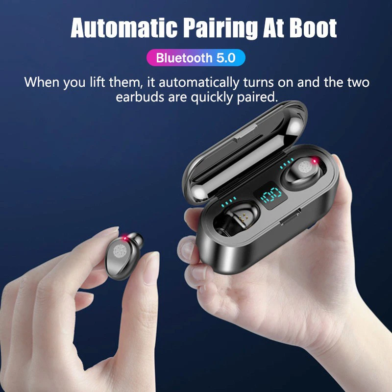 earphone F9 5 0 Bluetooth Earphones Touch Control headphones TWS Support iOS Android Phones HD Voice Call wireless earphones