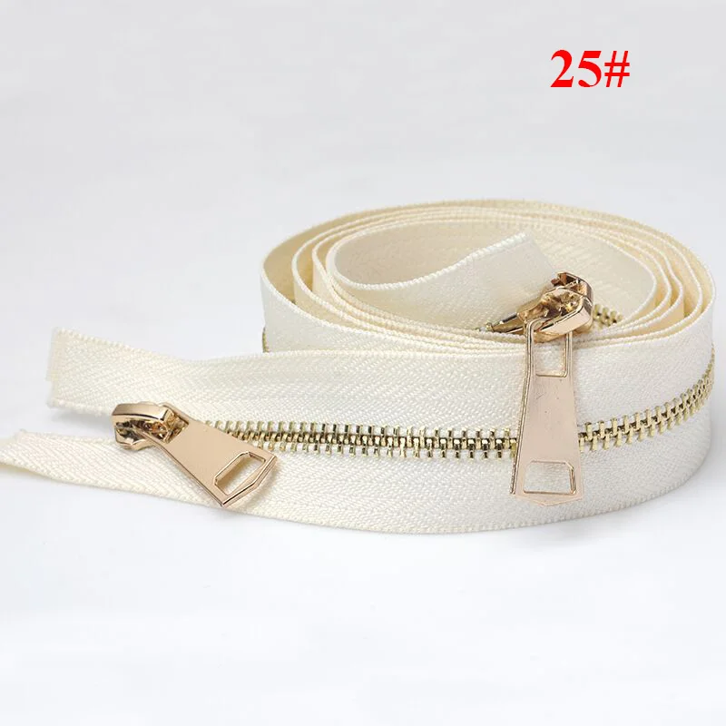 Meetee 120 см 5# двойные металлические застежки-молнии для шитья аксессуары для одежды на молнии джинсовая куртка на молнии/Пальто DIY инструменты AP367 - Цвет: 25