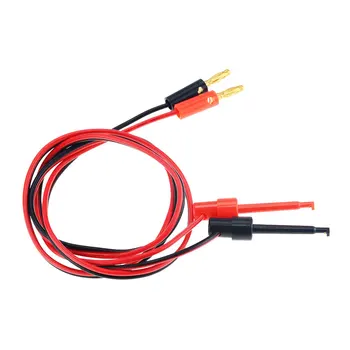 

1M Gold Plated 4mm Banana Plug To Large Test Hook Clip Lead Cable For Multimeter Test Lead Cable Equipment Connector