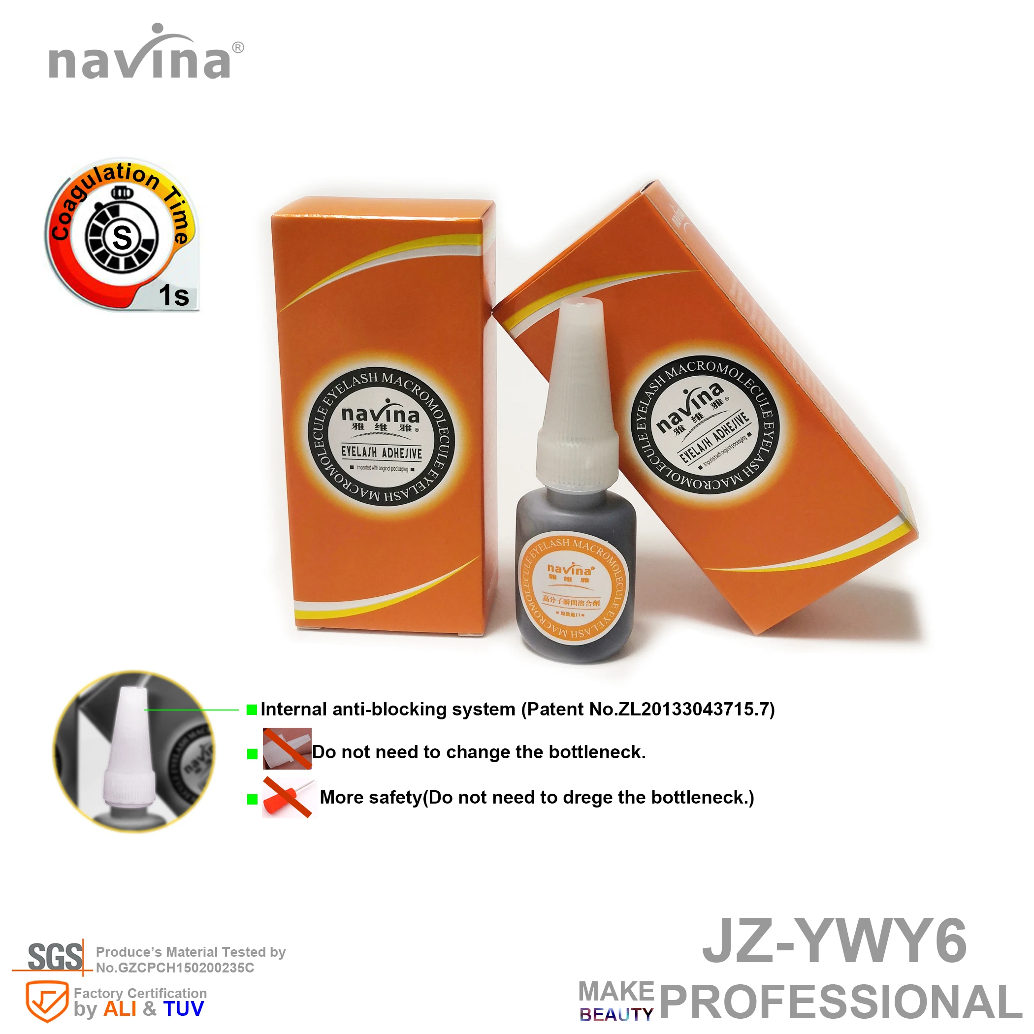 

navina eyelahses glue/adhesive for make up, 1 second to fix, more safety and internal anti-blockig system