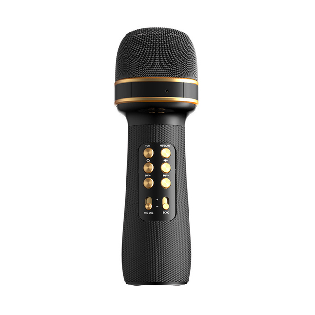 Bluetooth Handheld Microphone Wireless Karaoke Double Speaker Condenser Mic Player Singing for iOS Android Smart TV