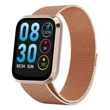Gold Steel Strap Смарт-часы M98, Bluetooth, управление музыкой, умные часы, монитор сердечного ритма, фитнес-трекер, кровяное давление, спортивный смарт-браслет PK F8 - Цвет: Gold Steel Strap
