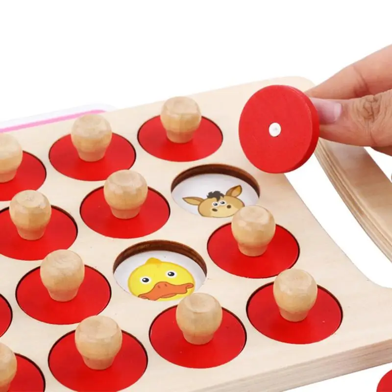 Kids Early Education Wooden Toys Memory Match Chess Guess Animal Cognitive Toy Family Kid Party Interactive 3D Puzzles Toys Gift