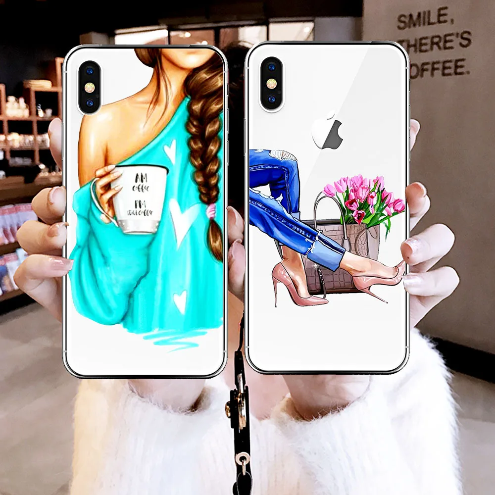 Модный женский чехол с цветочным принтом на высоких каблуках для iPhone 12 11 Pro max 8 7 6 6S