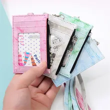 Door Card Id Bag Certificate Holder Slim Purse Fashion Student Lanyard Marbled Leather Card Holder Mens And Ladies' Card Sets