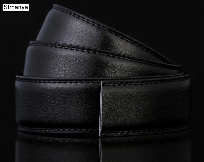 Genuine Leather 1 Новинка 3,5 см широкий ремень из натуральной кожи автоматический ремень без пряжки ремни для мужчин Высокое качество Мужские ремни 8002 - Цвет: Genuine Leather 1