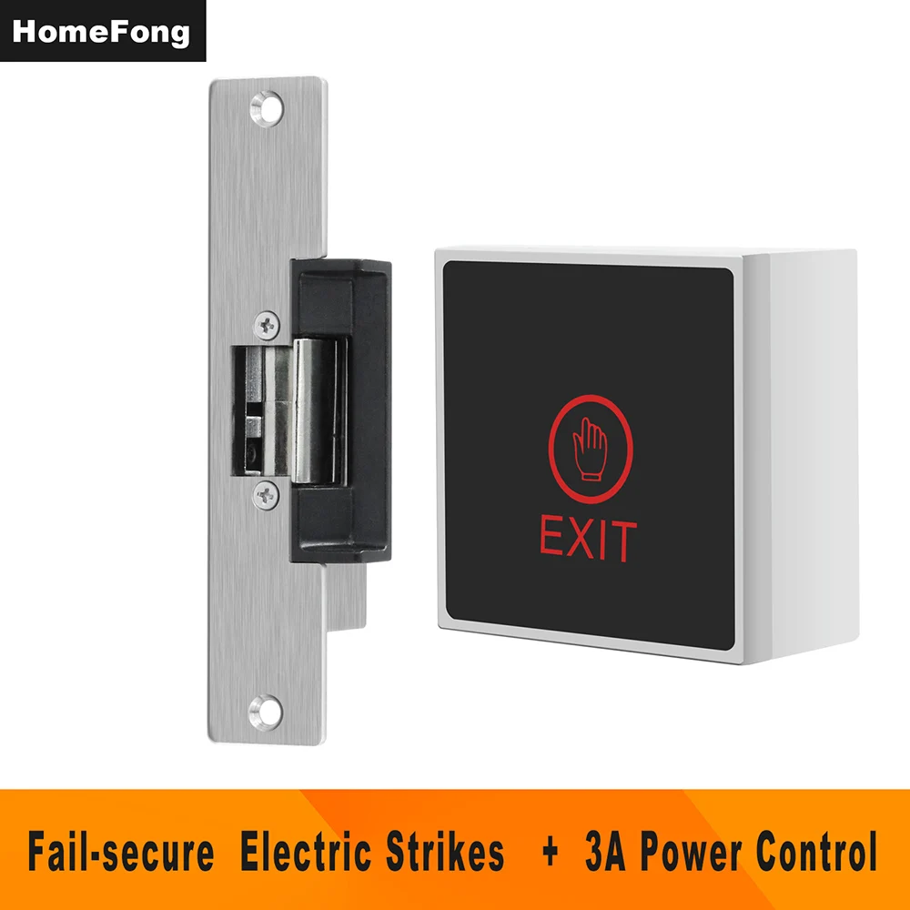 HomeFong Fail-Secure Electric Strikes Normal Close with 3A Power Supply Controller  for Access Control System Kit Video Intercom