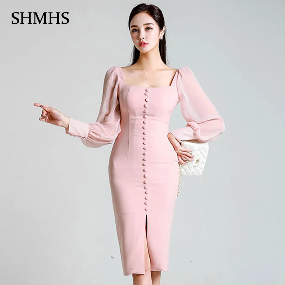 Chiffon puff sleeve dress Clearance