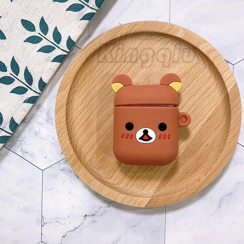 Easybear Милый мультяшный беспроводной Bluetooth чехол для Apple гарнитура для Airpods силиконовый чехол для наушников s для Airpods 2 защитный мягкий чехол - Цвет: Easybear