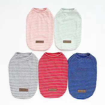 

Pet Dog Clothes For Small Medium Dogs Summer Clothes Puppy Clothing Soft Cotton Shirt Stripes Vest Printed Pet Dog Puppy T-shirt