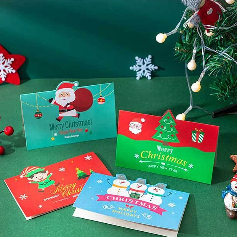Christmas Santa Message 2022 New Christmas Greeting Card With Envelope Christmas Decoration Santa  Snowman Blessing Message Card New Year 2022 Navidad|Cards & Invitations| -  Aliexpress