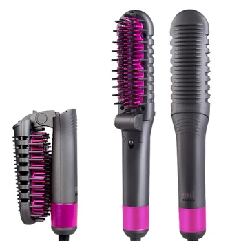 

Multifunctional Hair Straightener Combs Rotating Temperature Adjustment Hair Straightener Foldable Negative Ion Styling Comb