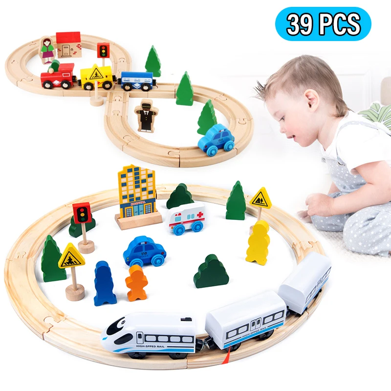 Wooden Train Track Accessories Set Beech Railway Bridge Fit Thomas Wood Toys for Kids | Игрушки и хобби