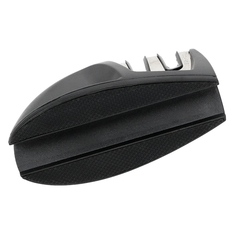 Portable 2-Stage Knife Sharpener Kitchen Sharpener With Comfortable Non-Slip Grip, Kitchen Accessories Black