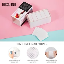 ROSALIND без ворса салфетки для ногтей Дизайн ногтей Очищающие Салфетки Для гель-лака Удалить Чистый хлопок подушечки для ногтей бумага 250 шт/партия