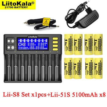 

LiitoKala Lii-S8 Battery Charger for 3.7V 18650 Li-ion 1.2V AA NiMH 3.2V Li-FePO4 + Lii-51S 26650 5100mAh Rechargeable batteries