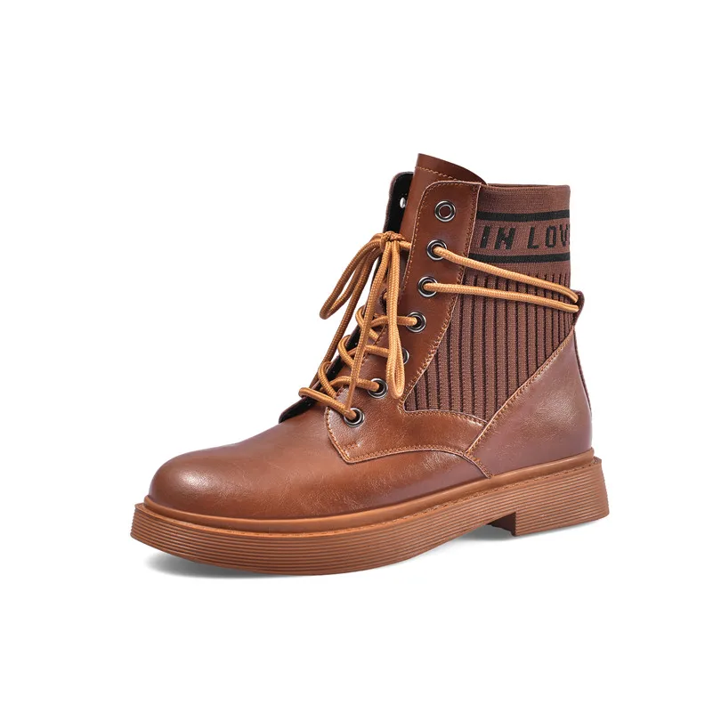FEDONAS New Popular Women Genuine Leather Ankle Boots Autumn Winter Female Casual Riding Boots Basic Chunky Heels Shoes Woman