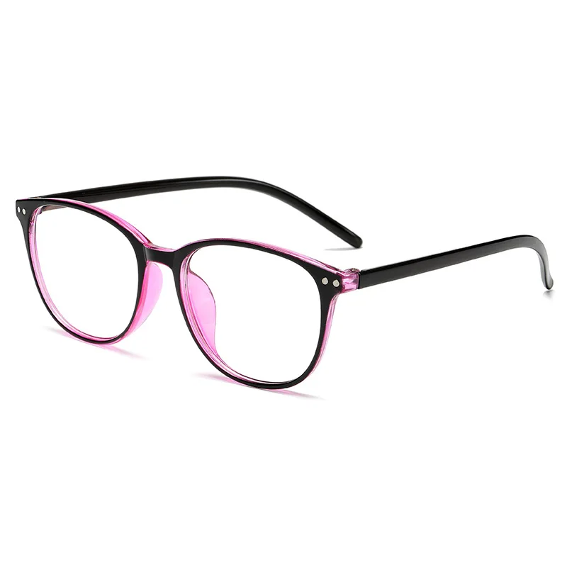 Iboode круглые готовой близорукость очки Для мужчин Для женщин заклепки синий пленочного покрытия близорукие очки-1,0-1,5-3,0-3,5-4,0-4,5-6,0 - Цвет оправы: Red Myopia 5.0