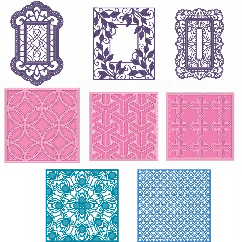 

Various Pattern Frames Metal Cutting Dies Colorful Patterns&Rectangle Square Frames Die Cuts For Card Making DIY New 2019 Crafts