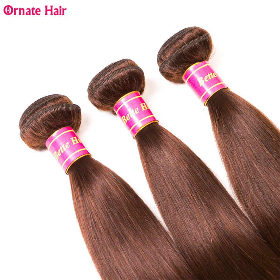 Brazilian Hair Weave Bundles Pre-colored Straight Hair Bundles With Closure Non-Remy Human Hair Bundles With Closure