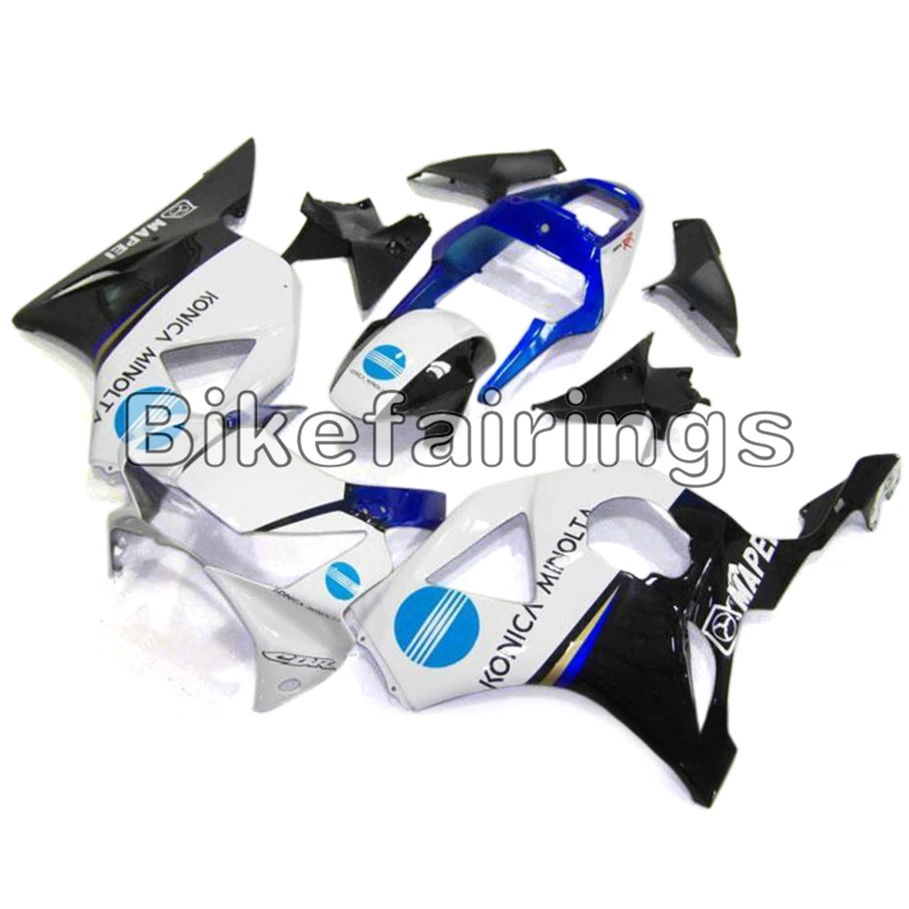 Подходит для Honda CBR900RR 954 CBR954RR 2002 2003 02 03 мотоцикл крышки обтекателей-Цвет: белый, черный, понижает с синие предупреждающие знаки