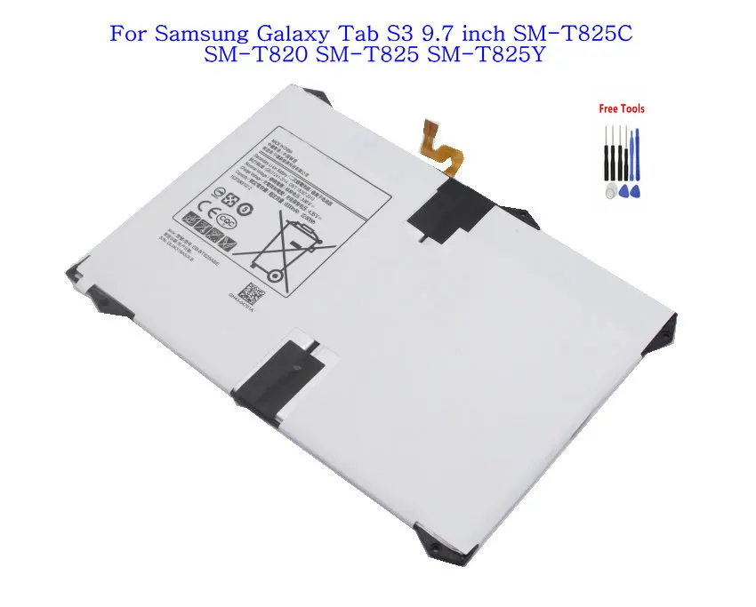 1x6000 мАч планшет Батарея EB-BT825ABE для samsung Galaxy Tab S3 9,7 дюймов SM-T825C SM-T820 SM-T825 SM-T825Y+ набор инструментов для ремонта