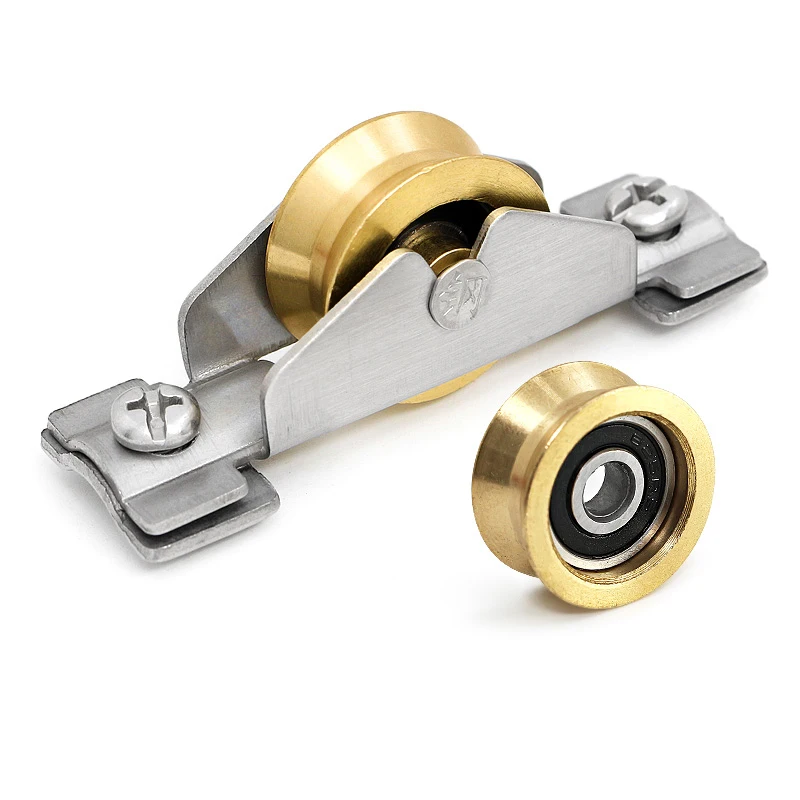 Roda de Rolamento de Carga de Alumínio para Portas Deslizantes Polia de Janela Vintage Roda Côncava Tipo65 Rolo Mudo Pcs