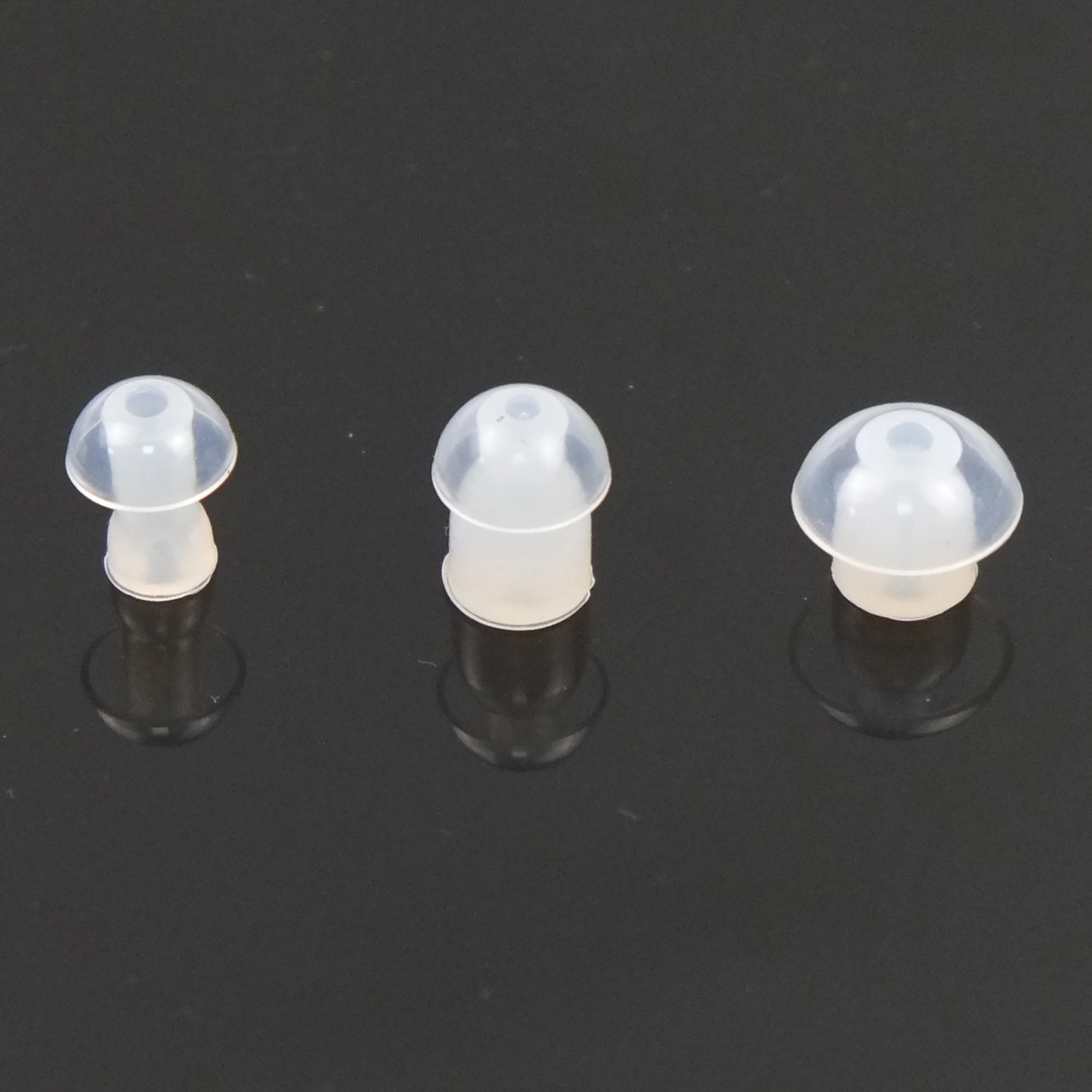 

Hearing Aid Parts Three Slim Sizes Mushroom Silicon Clear ear tips