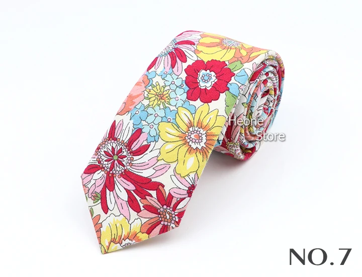 43 Stile 100 % Baumwolle Herren Blumen Krawatten 6 cm schmal schlank dünn lässig Anzug Krawatte für Hochzeit Party Hemd Zubehör Krawatte Geschenk – Detail 8