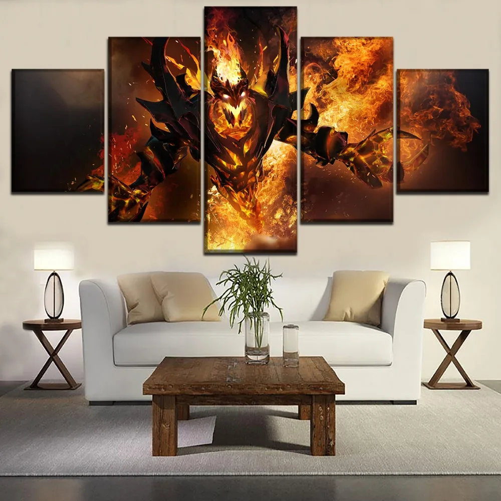  Hd Prints Picture Wall Artwork Modular 5 Panel DotA 2 Painting Modern Game Poster Canvas for Living