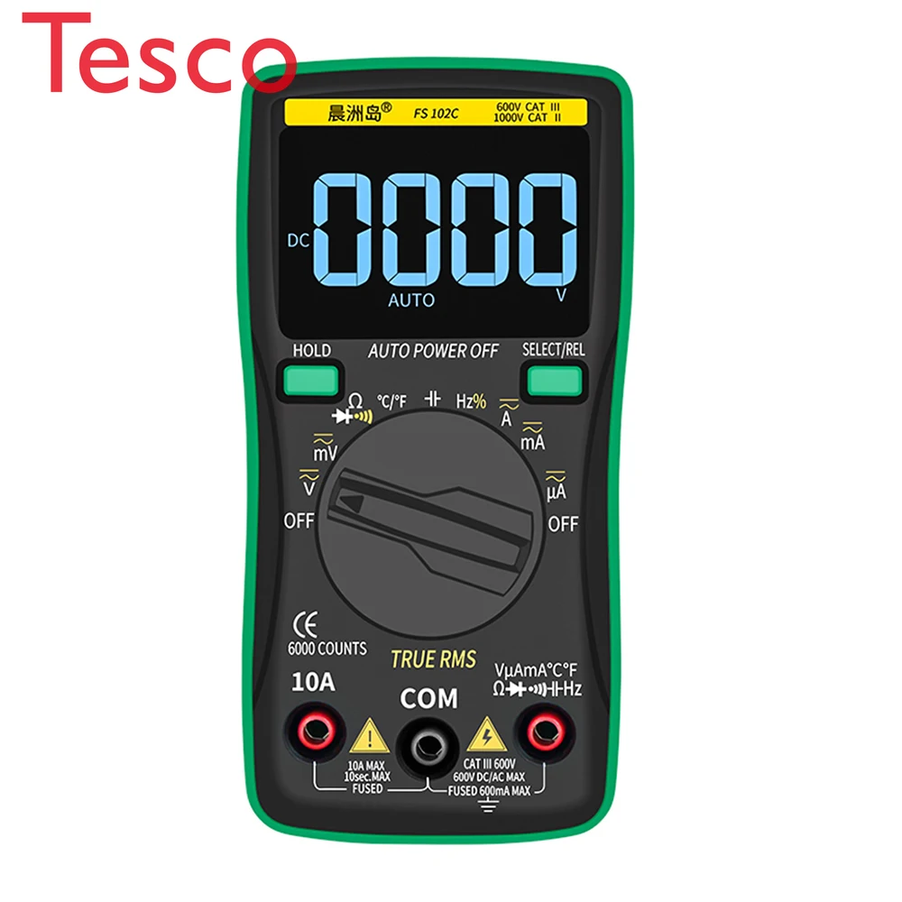 

FS102C LCD Digital High Precision Auto Range Voltage Current Resistance Temperature Capacitor Meter Tester Detector Multimeter