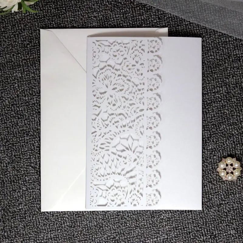  10 Pcs 3D European Style Wedding Invitation Card with Envelope Kits Party Supply - 4.00047E+12