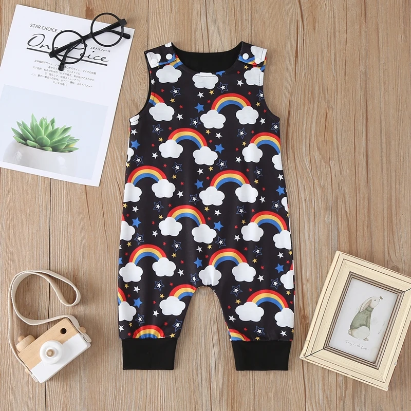 Giraffe Jumpsuit Outfits Girls Romper Toddler Newborn-Baby Sleeveless Kids Boys Cotton