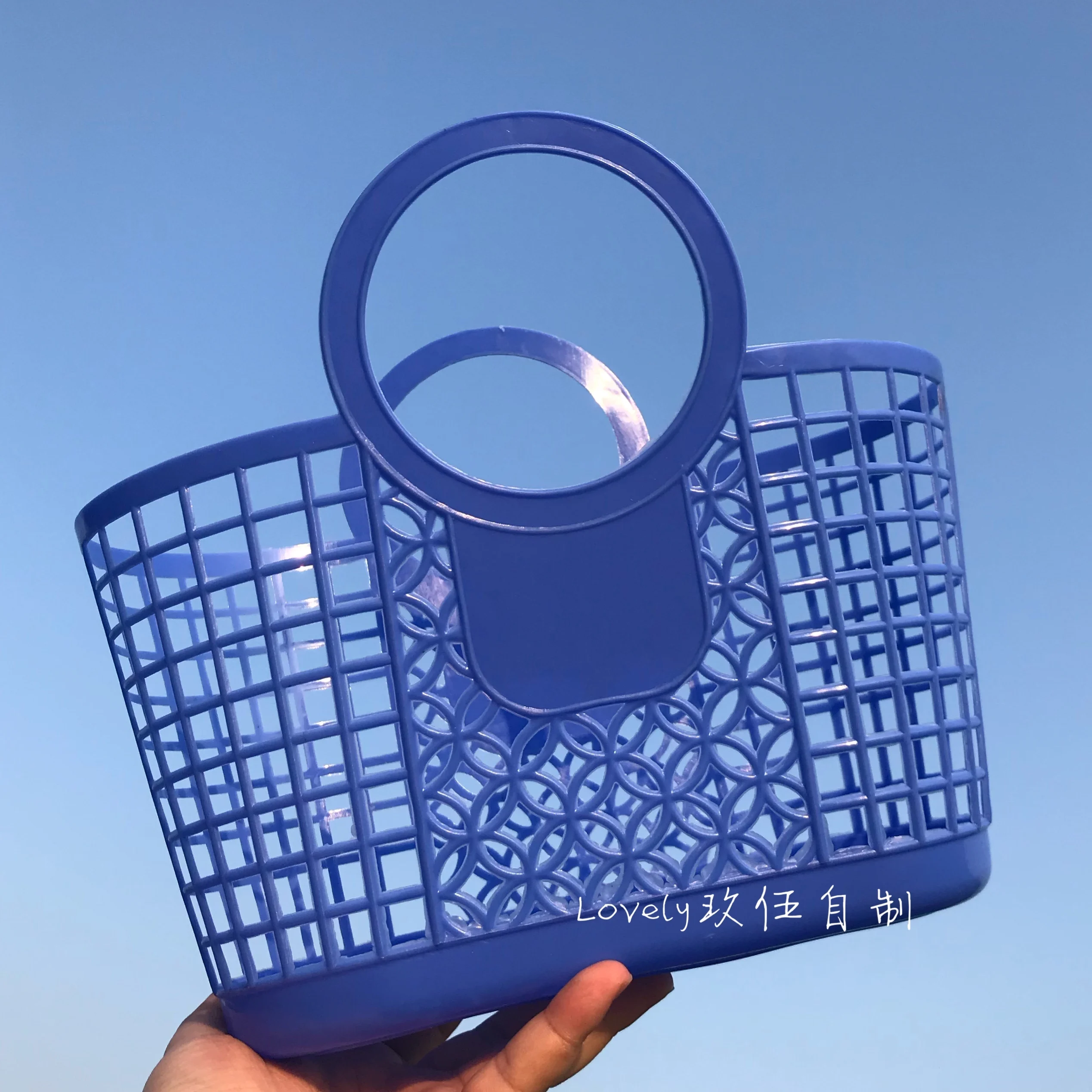 Hollow Handmade Plastic Women Handbag Candy Color High Capacity Woven Basket Bags For Women Summer Beach Women's Bag Big Shopper