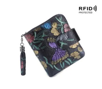 Женский кожаный кошелек с держателями карт Rfid Портмоне кошелек на молнии для женщин - Цвет: Золотой