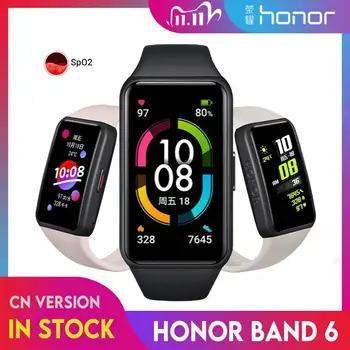 

Newest Huawei Honor Band6 Smart Wristband 1st Full Screen 1.47" AMOLED Color Touchscreen SpO2 Swim Heart Rate Sleep In Stock