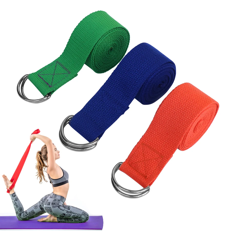 180CM Adjustable Yoga Stretch Straps D-Ring Belt Waist Leg Fitness For Exercise 
