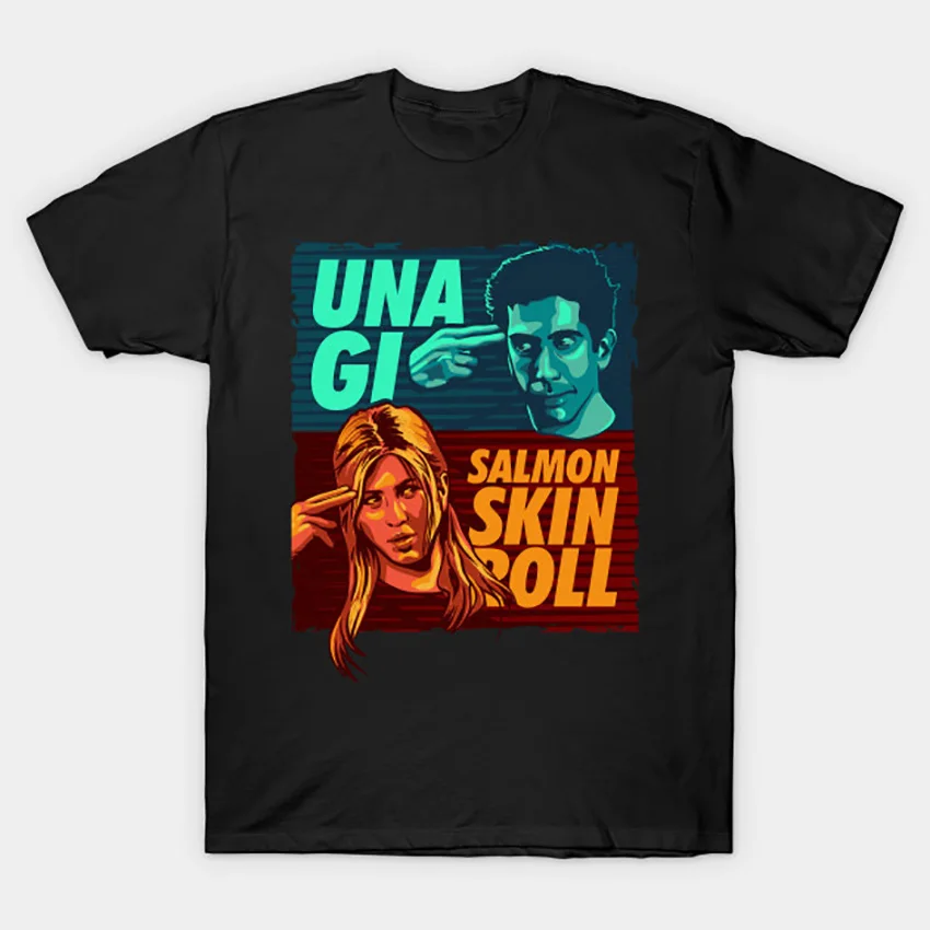 Unagi-футболка с надписью &quotКожа Лосося&quot футболка &quotдрузья&quot &quotМоника Геллер