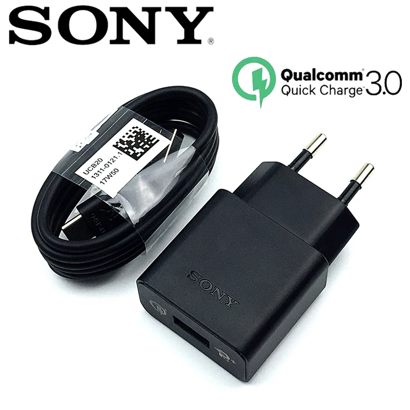Оригинальное быстрое зарядное устройство Sony QC 3 0 EU дорожный зарядный адаптер и usb