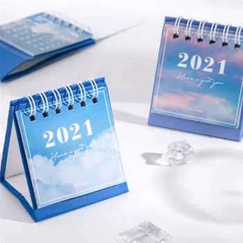 

2021 INS Style Standing Flip Calendar Art Mini Calendar Monthly Plan Book Table Planner Tabletop Trinket Desktop Decorations