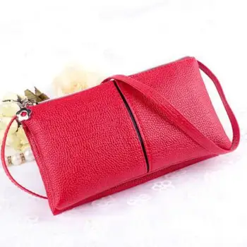 

Women Leather Messenger Clutch Handbag Zipper Wristlet Wallet Mini Phone Pouches