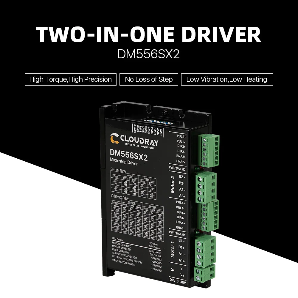 Gravação, Controlador CNC, Nema 23 24, DM556SX2, 5.6A, 24 ~ 48V DC, 2 peças